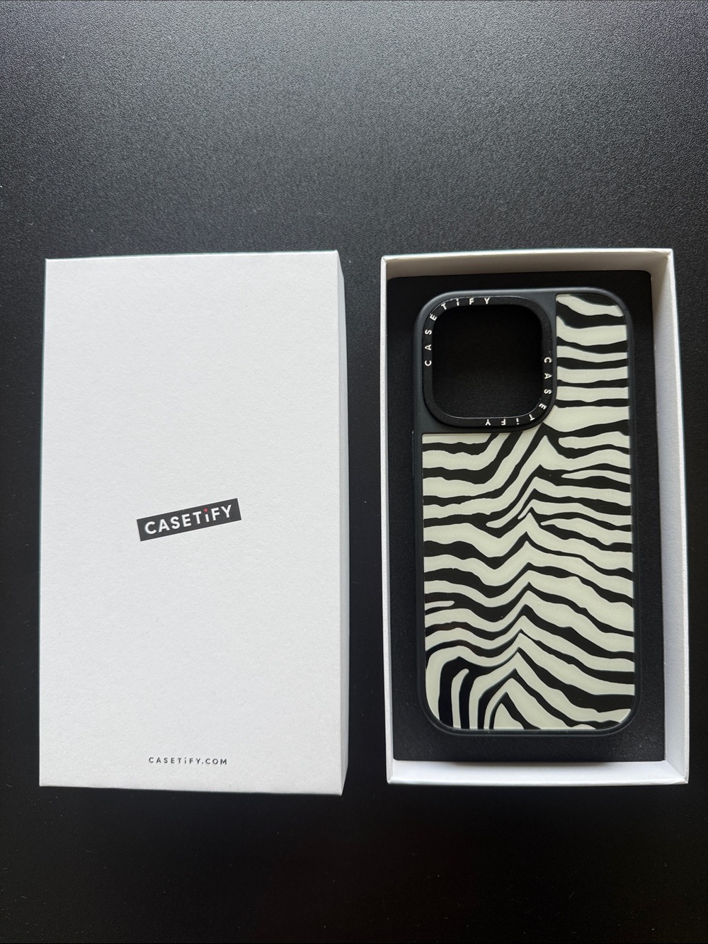 Casetify Black & White Zebra Pattern Protective Phone Case